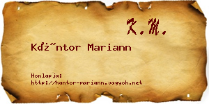Kántor Mariann névjegykártya